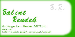 balint rendek business card